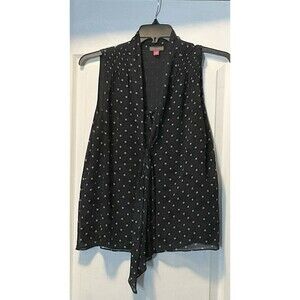 Vince Camuto Women's Tie-Neck Sleeveless Blouse Size M, Classic Navy